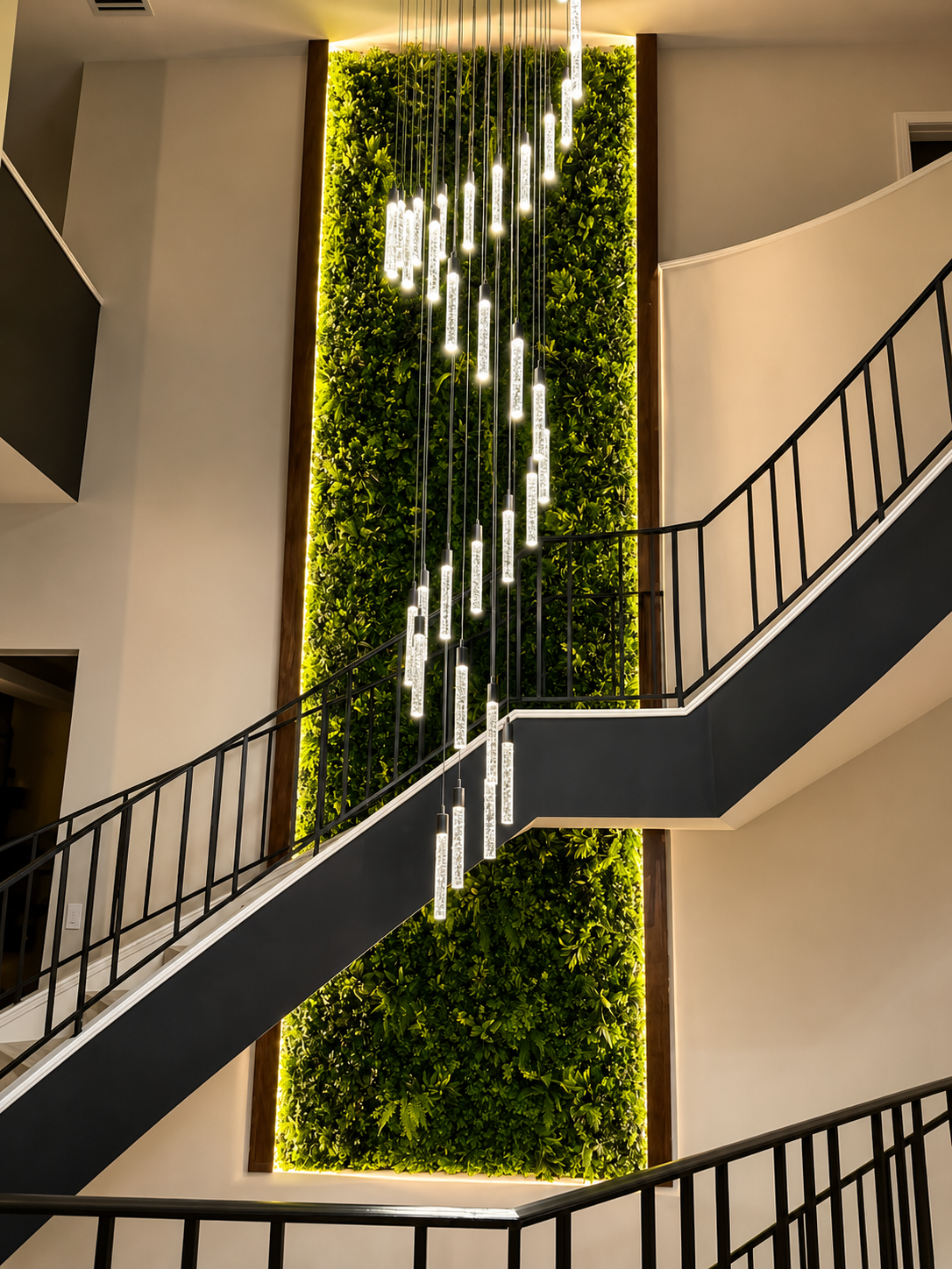 Custom-Built Staircase Plant Wall